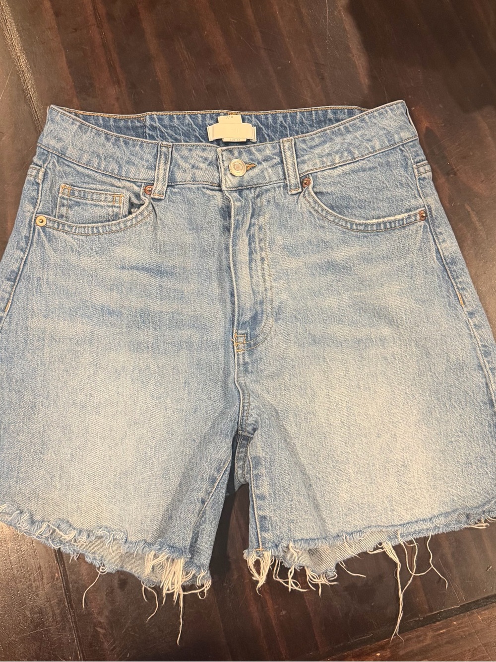 H&M Light Blue Frayed Hem Denim Shorts